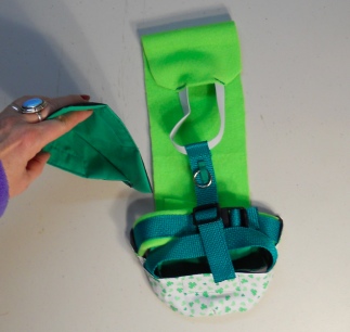 Green Clover Duck Diaper Holder Harness back