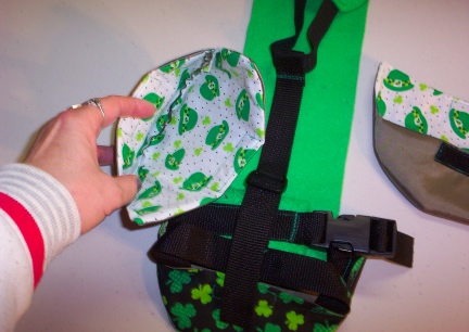 St. Pat's Goose Diaper Holder Close Up of Liner